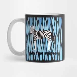 fine stripes,zebra,BLUE Mug